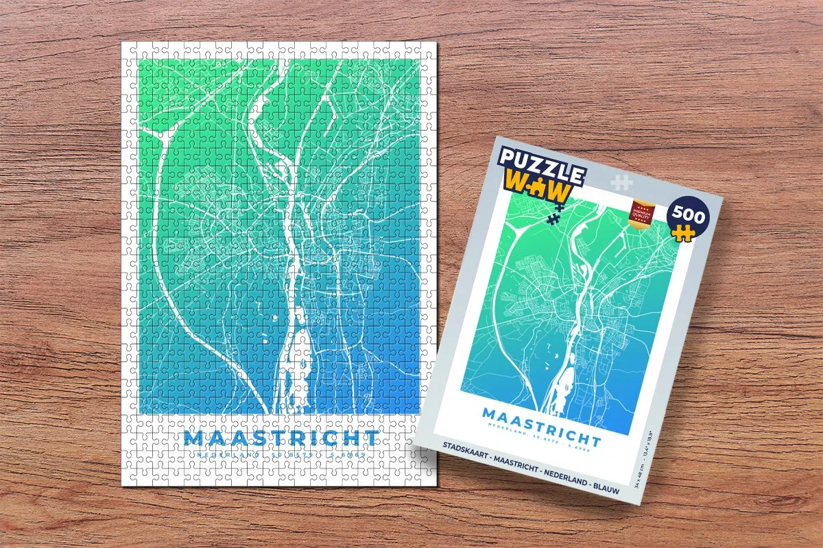 PuzzleWow Maastricht Legpuzzel 500 Stuks - Blauw