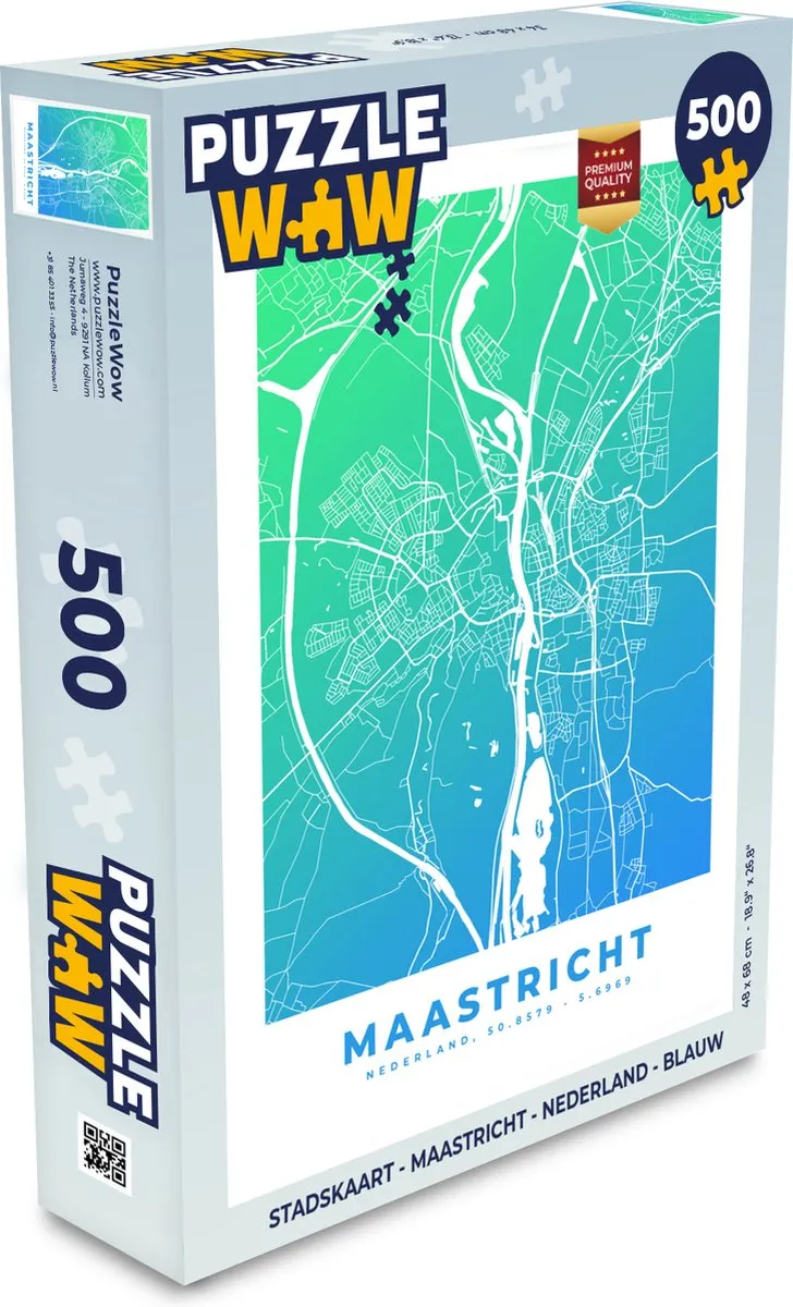 PuzzleWow Maastricht Legpuzzel 500 Stuks - Blauw