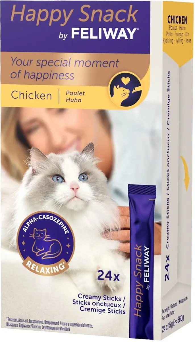 Feliway Happy Snack Kattensnack Kippensmaak 24 Sticks - afbeelding 6 van 6