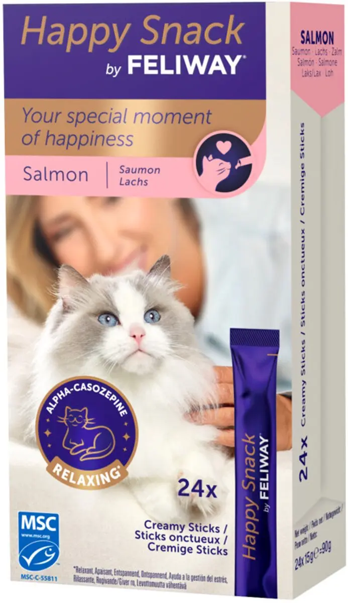 Feliway Kattensnack Happy Snack Zalm - 240 Stuks