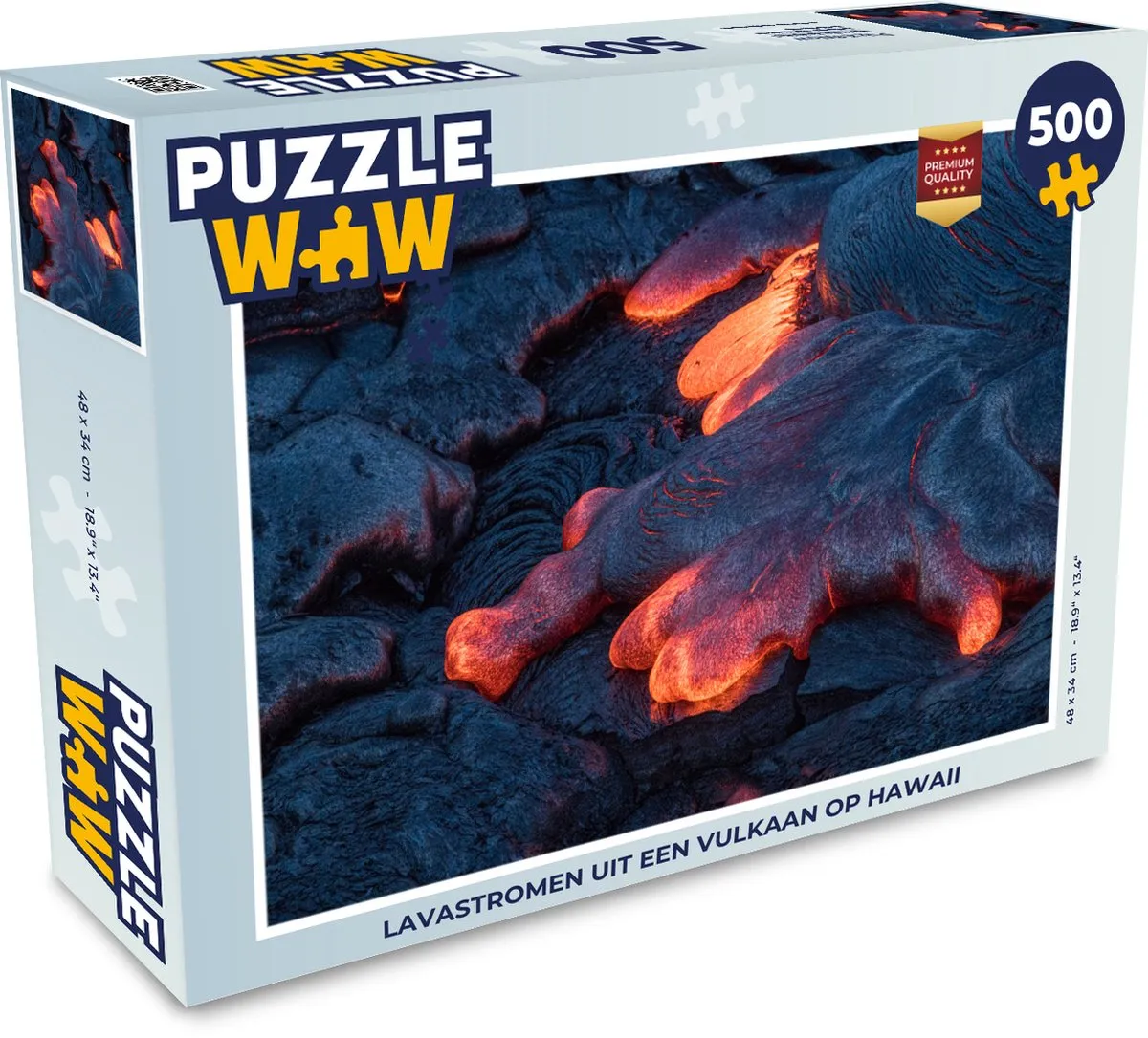 PuzzleWow Hawaii Lavastromen Vulkaan Legpuzzel 500 Stuks - Multicolor