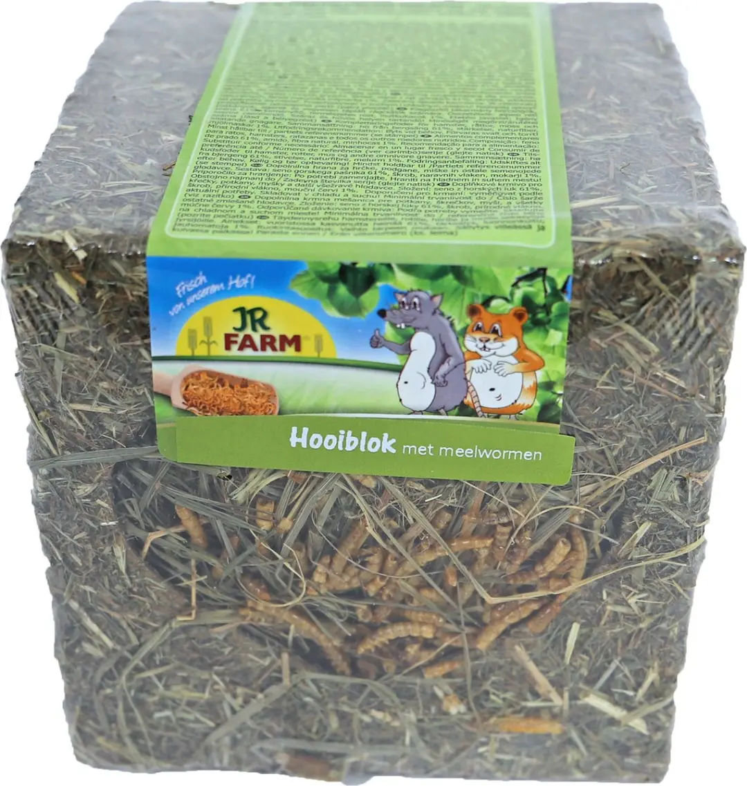 JR Farm Hooiblok Met Meelwormen 125g