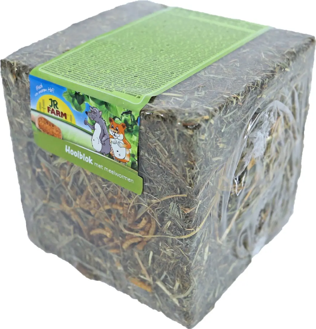 JR Farm Hooiblok Met Meelwormen 125g