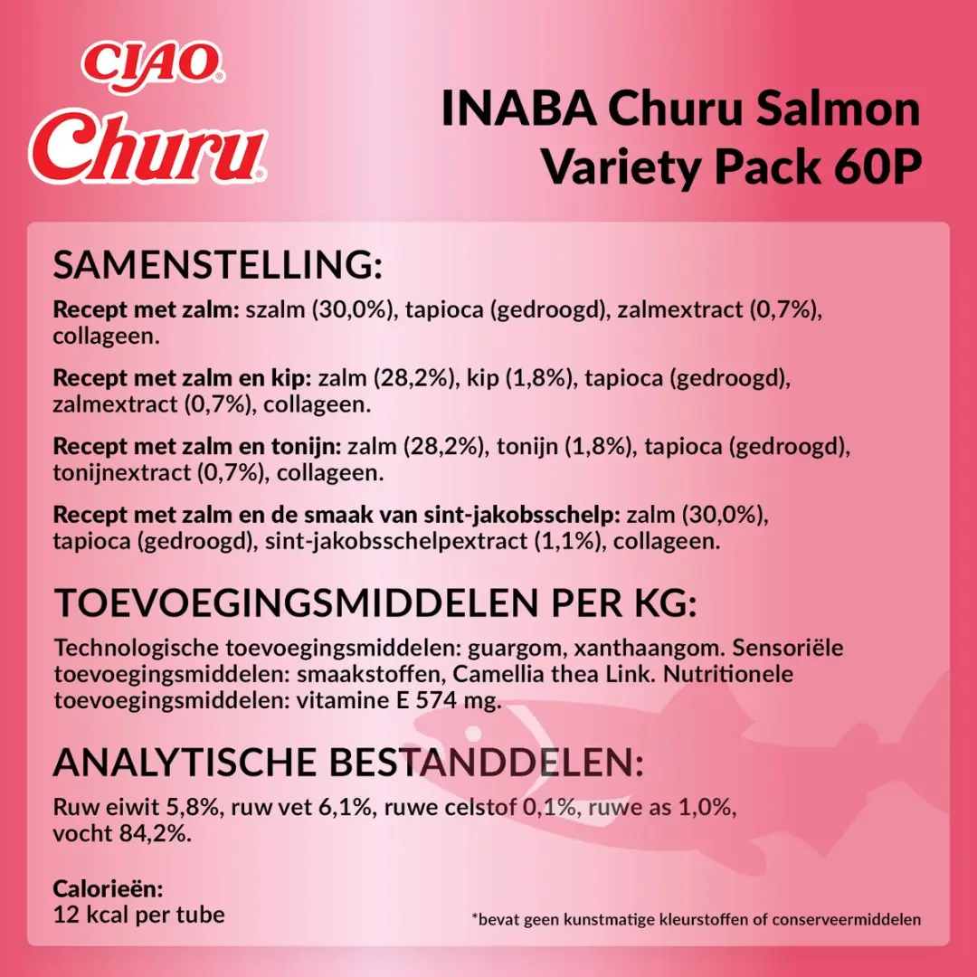 Inaba Ciao Churu Creamy Puree Kattensnack Zalm - 60x14g