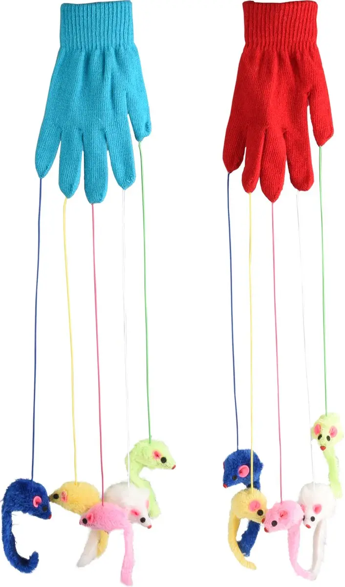 Kattenspeelgoed Handschoen Met Muizen
