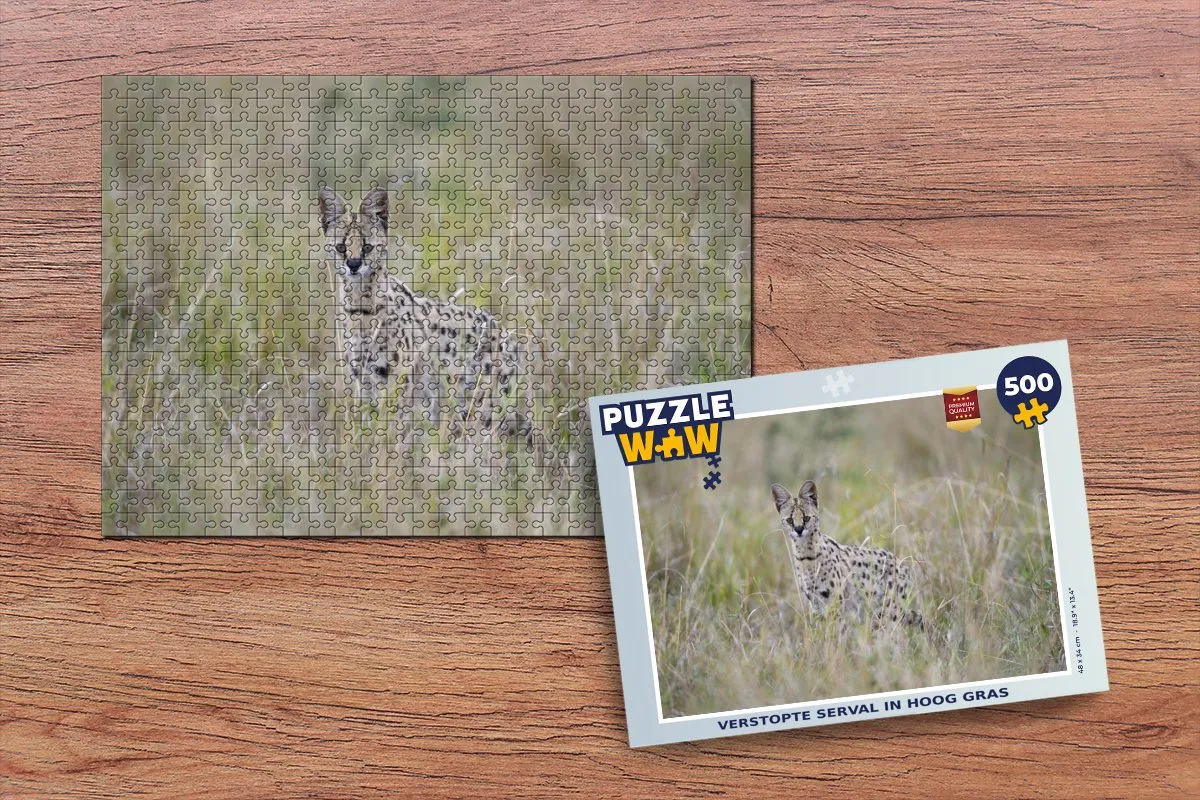 PuzzleWow Legpuzzel Verstopte Serval 500 Stuks - Multicolor