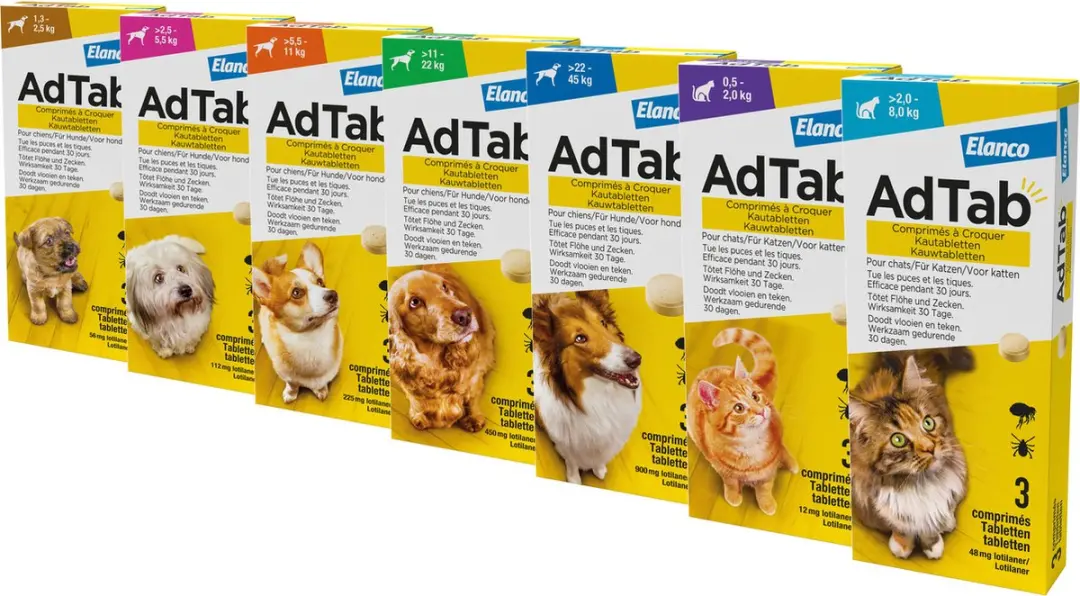 Adtab Anti Vlooien & Teek Kauwtabletten Hond 56mg - 3 Stuks - afbeelding 2 van 6