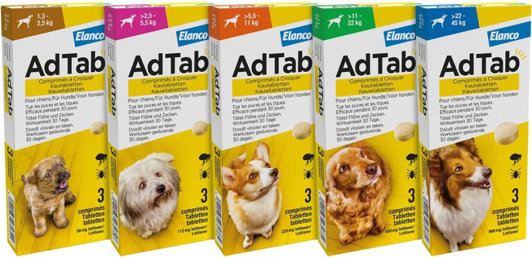 Adtab Anti Vlooien & Teek Kauwtabletten Hond 56mg - 3 Stuks - afbeelding 4 van 6