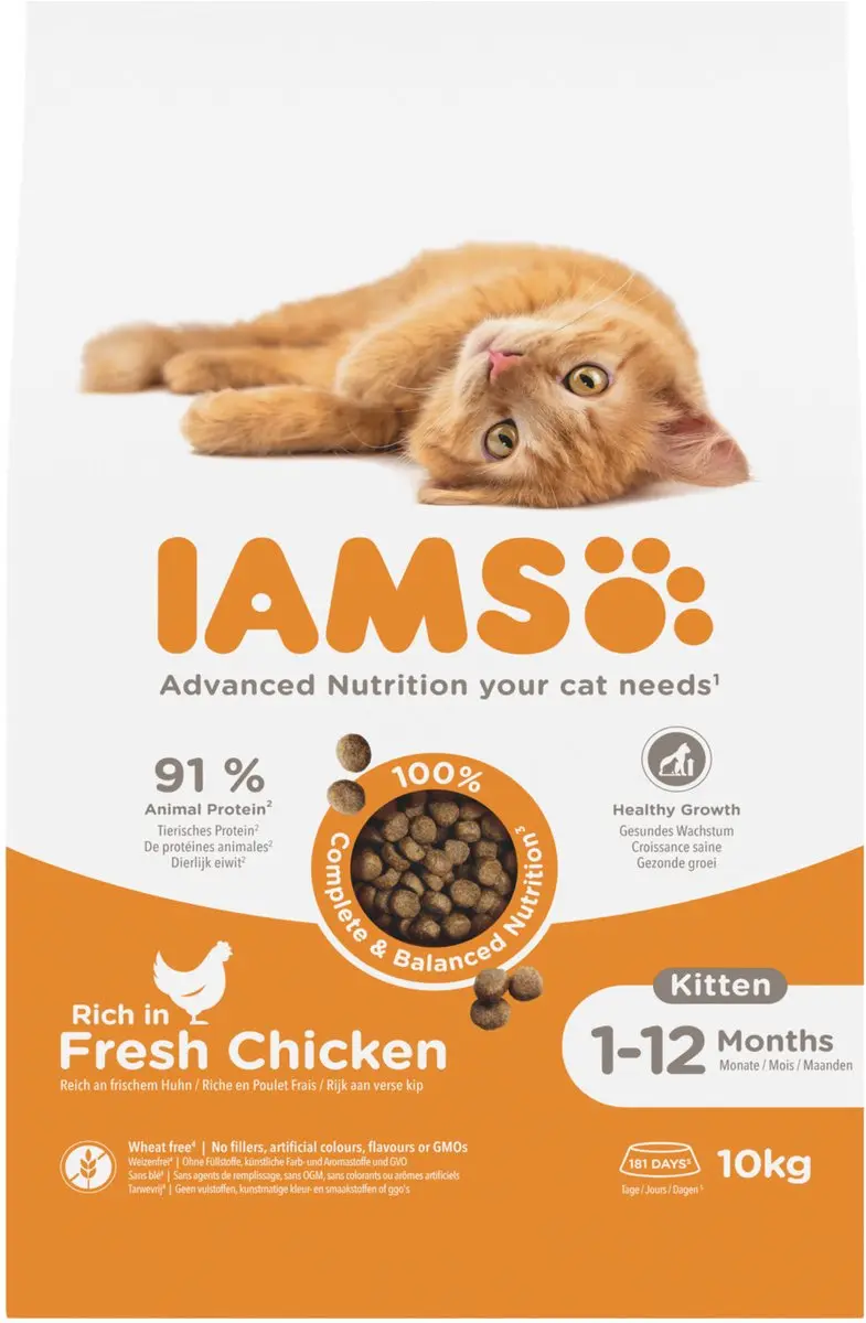 Iams Cat Kitten & Junior Kip 10kg