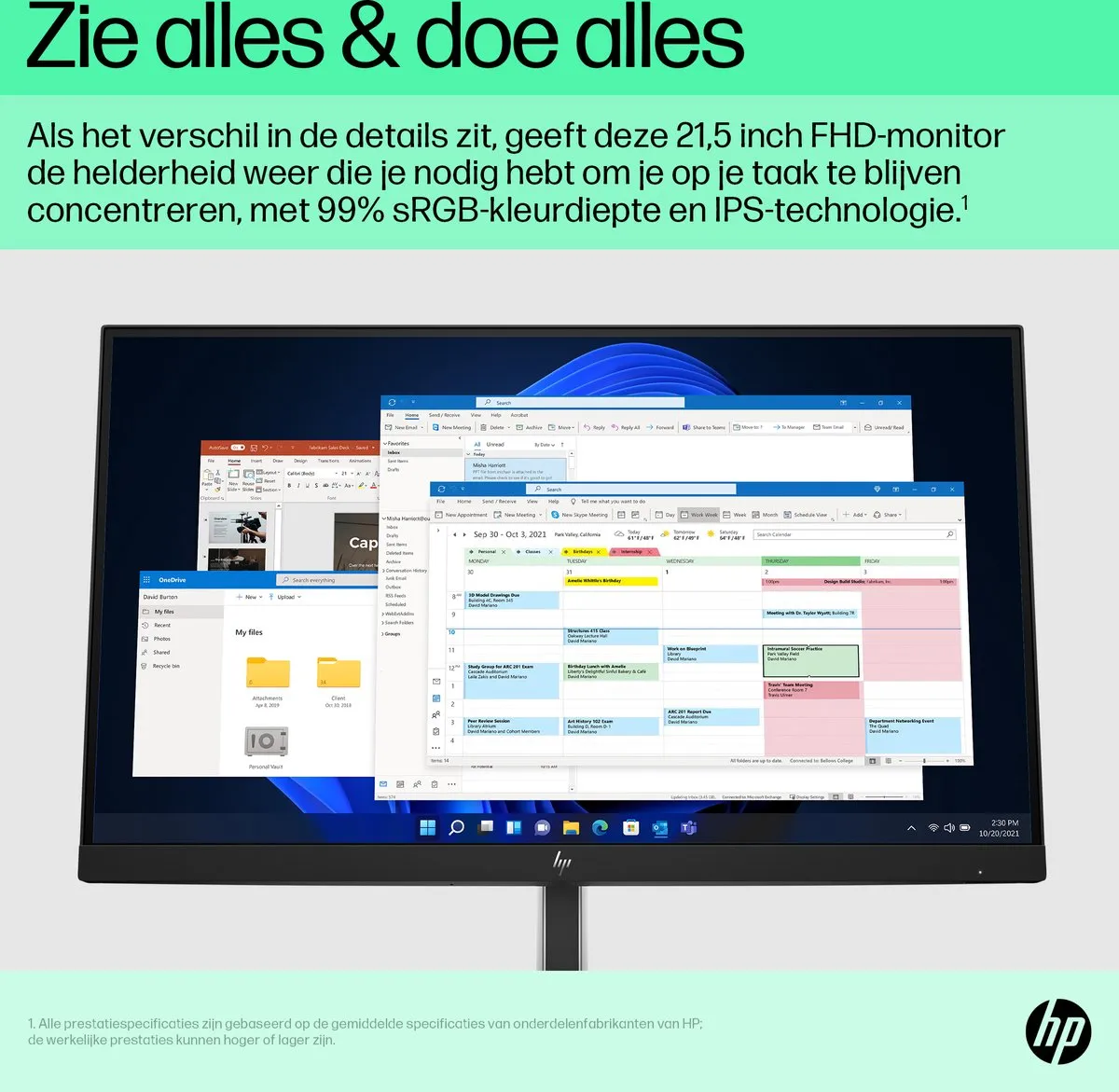 HP E22 G5 FHD Monitor 22 inch