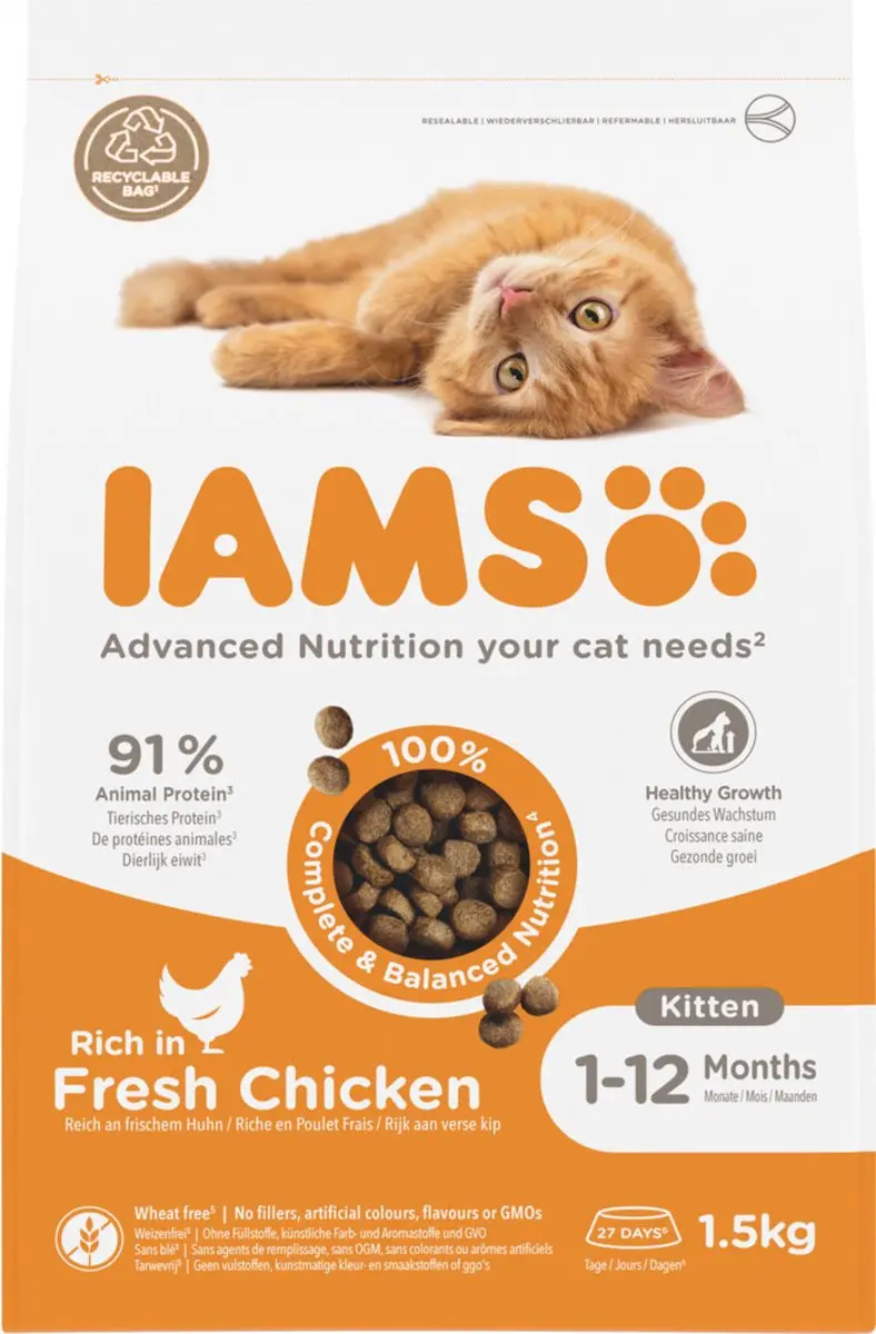 Iams Kat Kitten/Junior Kip 1,5kg