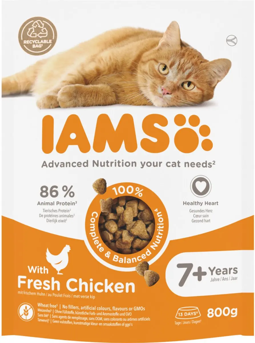 Iams Kat Senior Kip - 20 Stuks (5x800g)