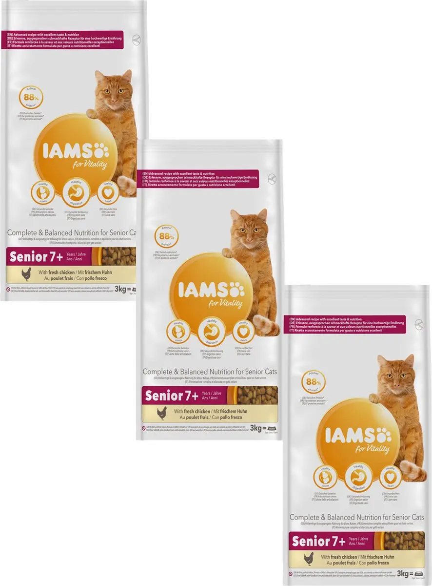 Iams Cat Senior 3kg - 3 Stuks