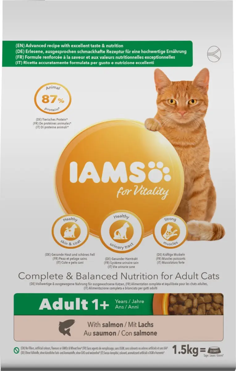 Iams Kat Adult Zalm 1,5kg
