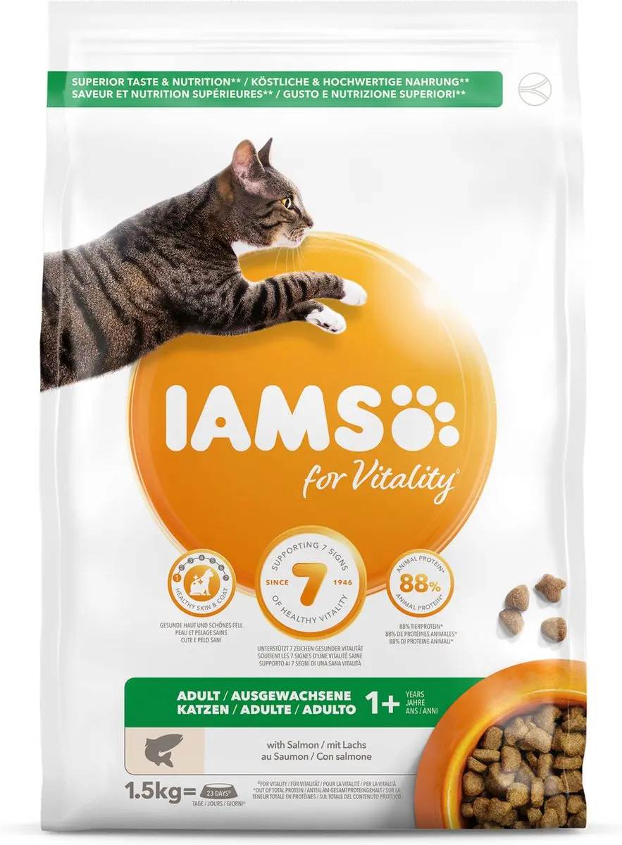 Iams Kat Adult Zalm 1,5kg