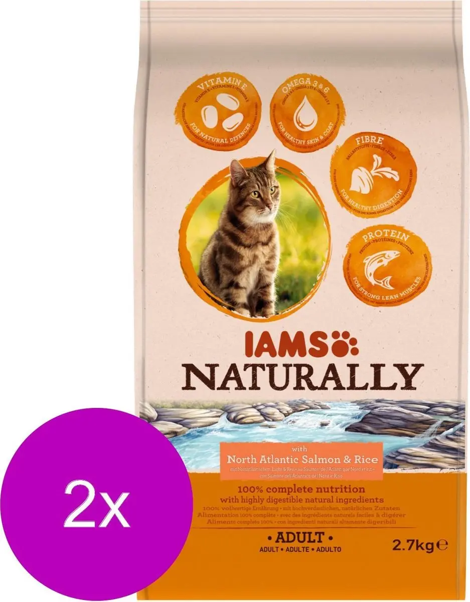 Iams Naturally Cat Adult Zalm&Rijst