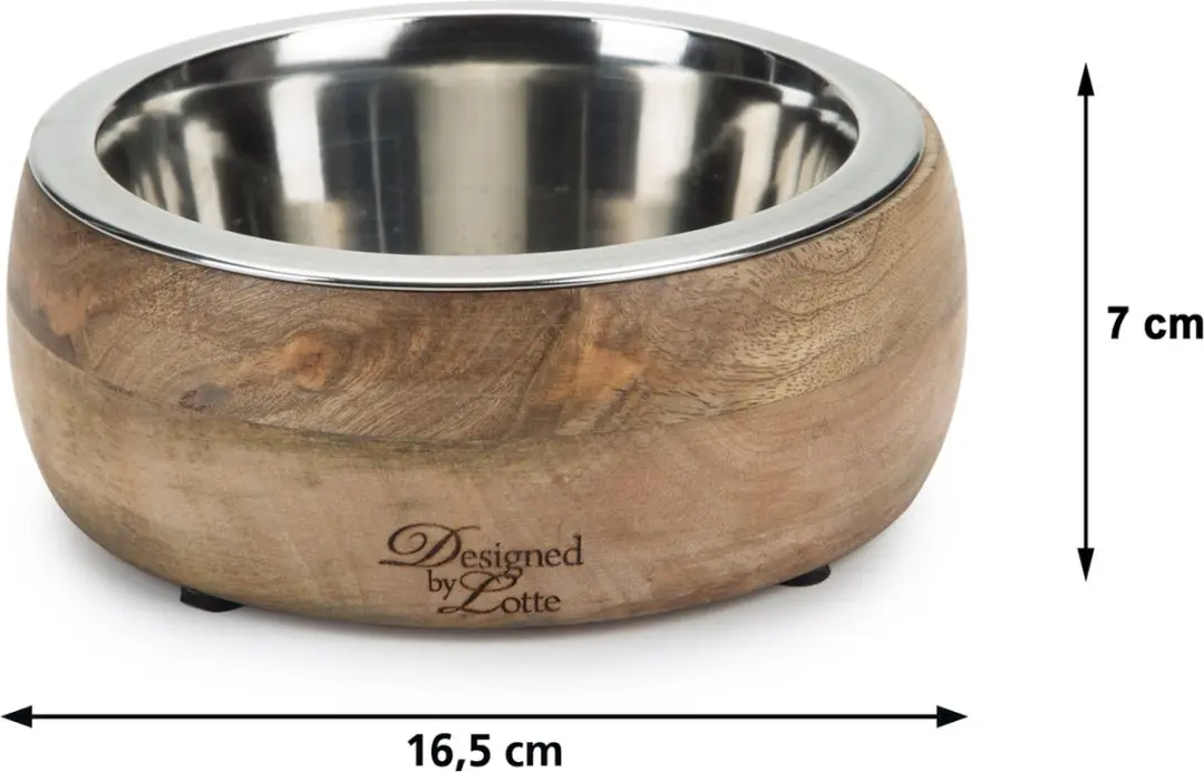 Designed by Lotte Mandira Houten Voerbak Hond 650ml - M