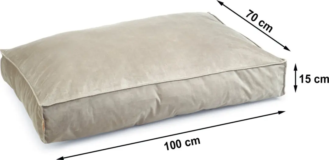 Designed by Lotte Nalino Hondenkussen - Fluweel Grijs M 100x70x15cm