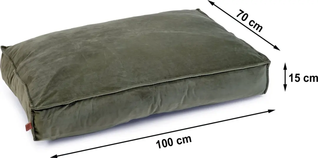 Designed by Lotte Nalino Hondenkussen - Fluweel Groen 100x70x15cm