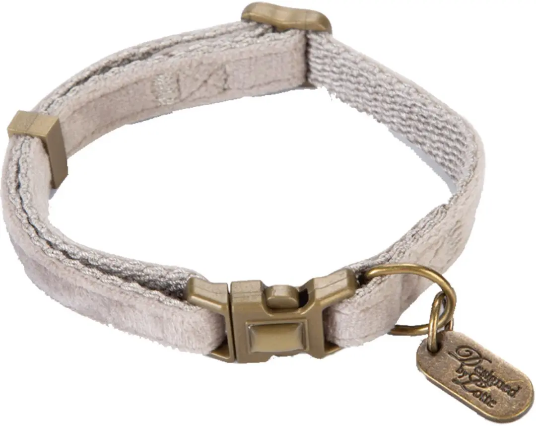 Designed by Lotte Kattenhalsband Velura - 20-30cm - Grijs