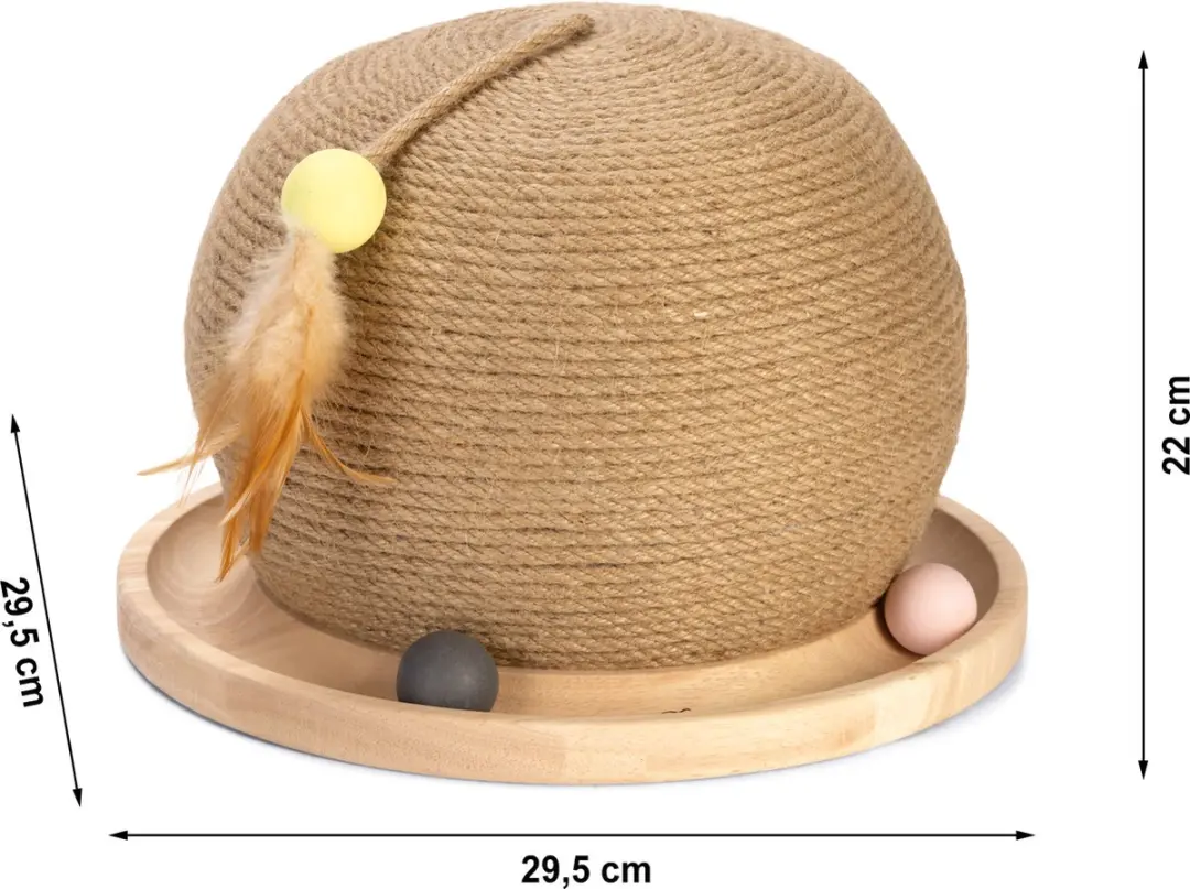 Designed by Lotte Krab- en Speelbol Mila Kattenspeelgoed - Hout - Bruin