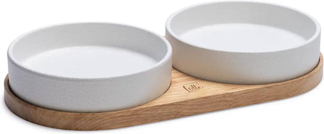 Designed by Lotte Dinerset Lojs Keramiek Kat - 2x 400ml - Wit