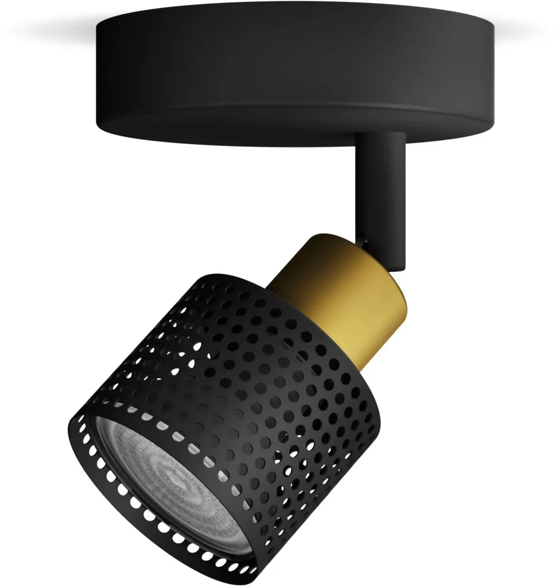 Philips Niall Spot Wandspot GU10 - 5W - Zwart/Messing