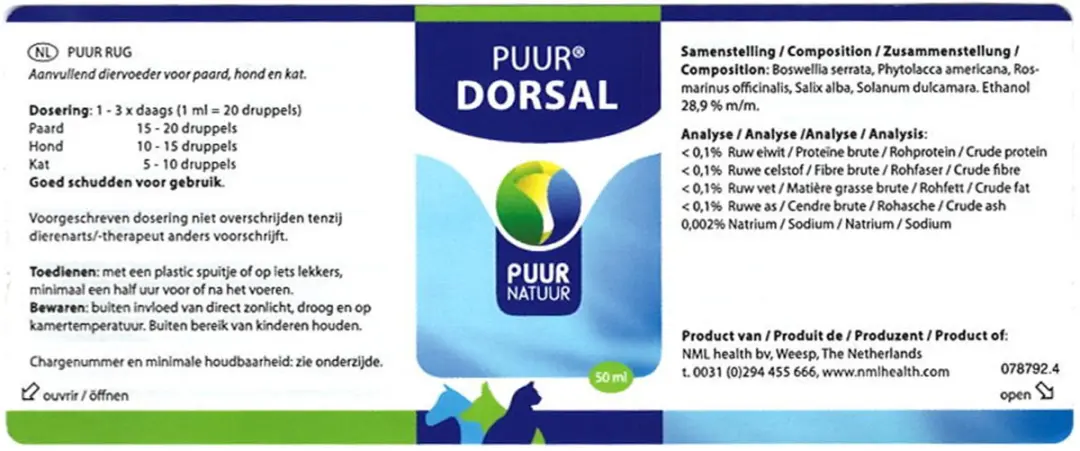 Puur Dorsal Rug 50ml