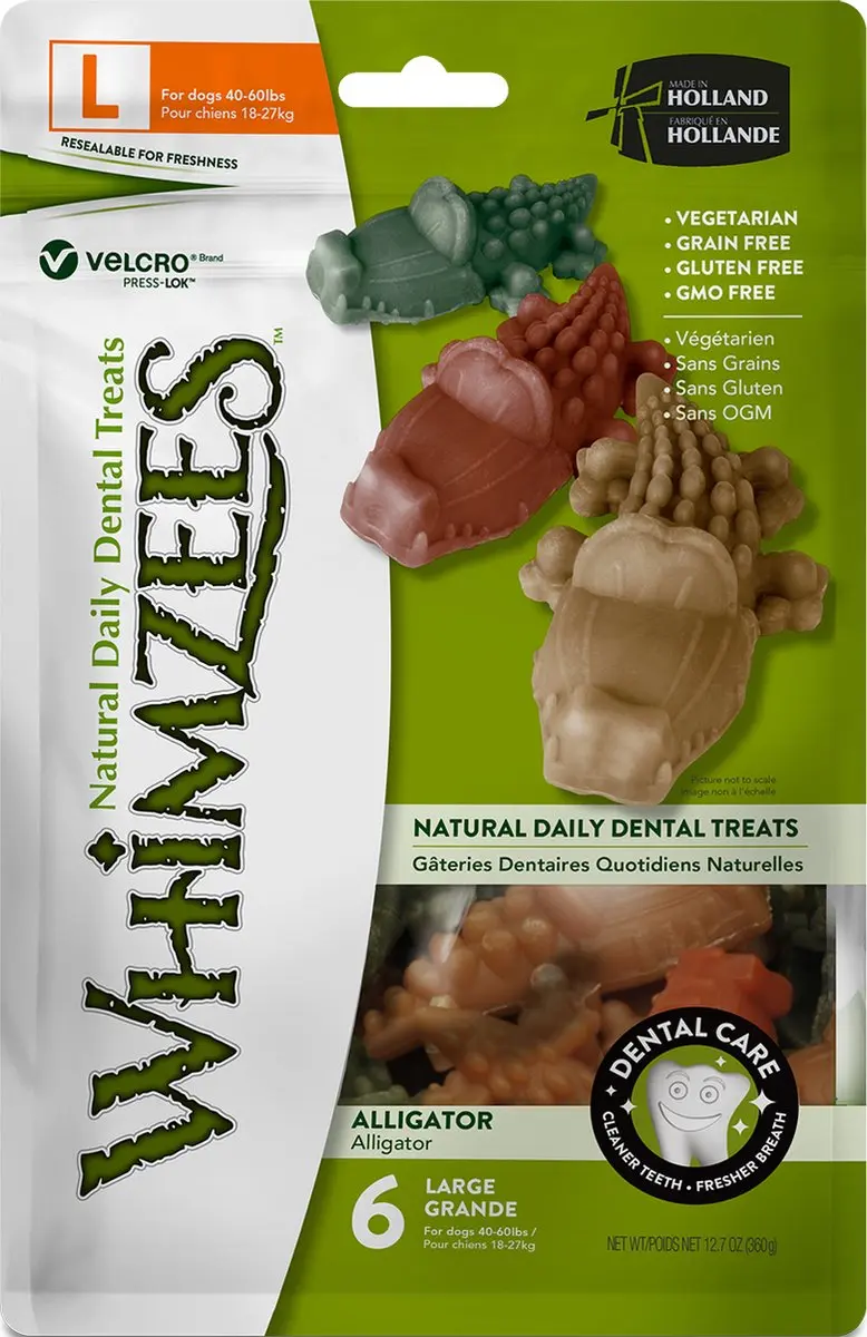 Whimzees Krokodil Kauwsnacks L - 6 Stuks