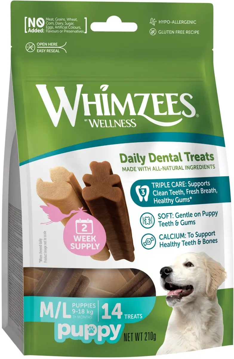 Whimzees Puppy Kauwsnacks M/L - 14 Stuks