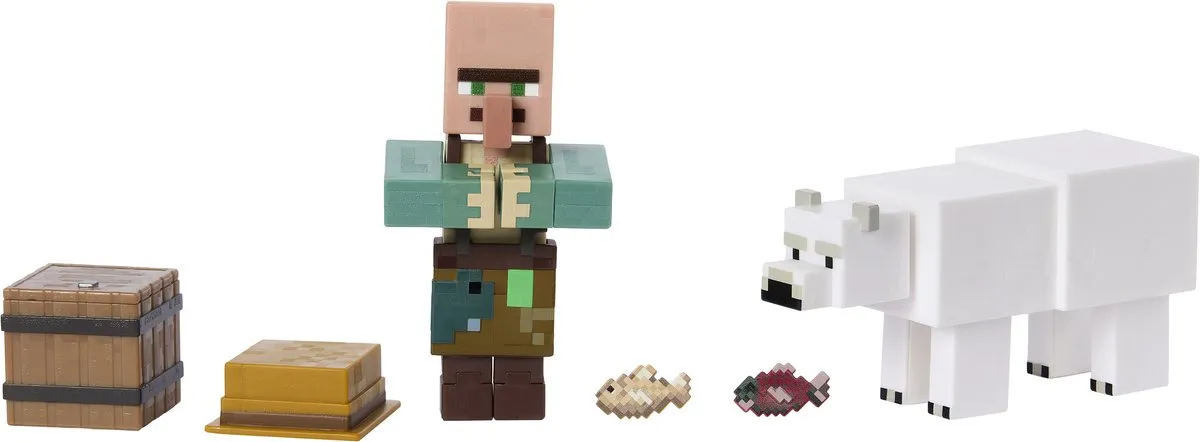 Minecraft Fisherman & Polar Bear Figuren - Meerkleurig - afbeelding 6 van 6