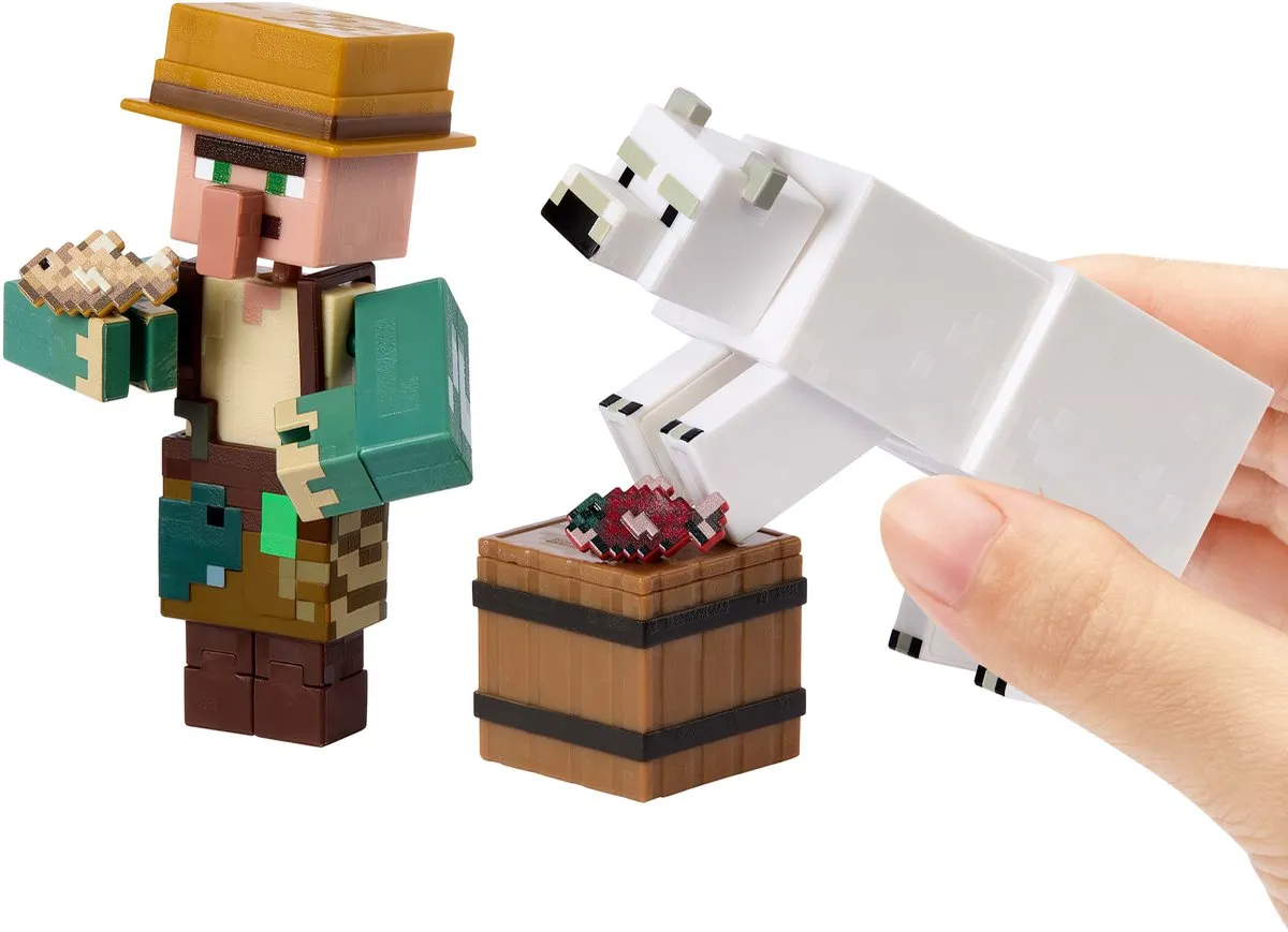 Minecraft Fisherman & Polar Bear Figuren - Meerkleurig