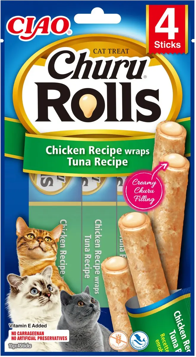 Inaba Churu Rolls Kip Tonijn 58g - 4 Sticks
