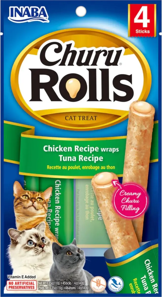 Inaba Churu Rolls Kip Tonijn 58g - 4 Sticks