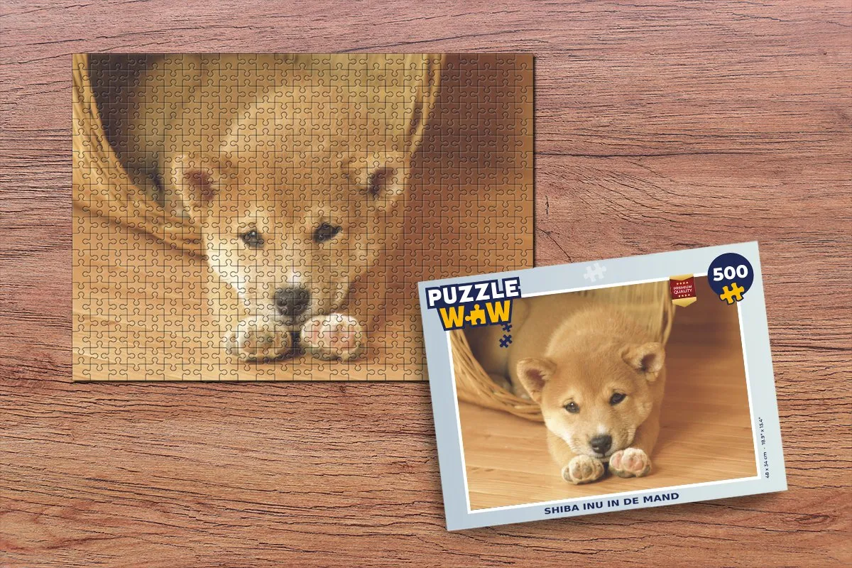 PuzzleWow Shiba Inu in de Mand Legpuzzel 500 Stuks - Multicolor