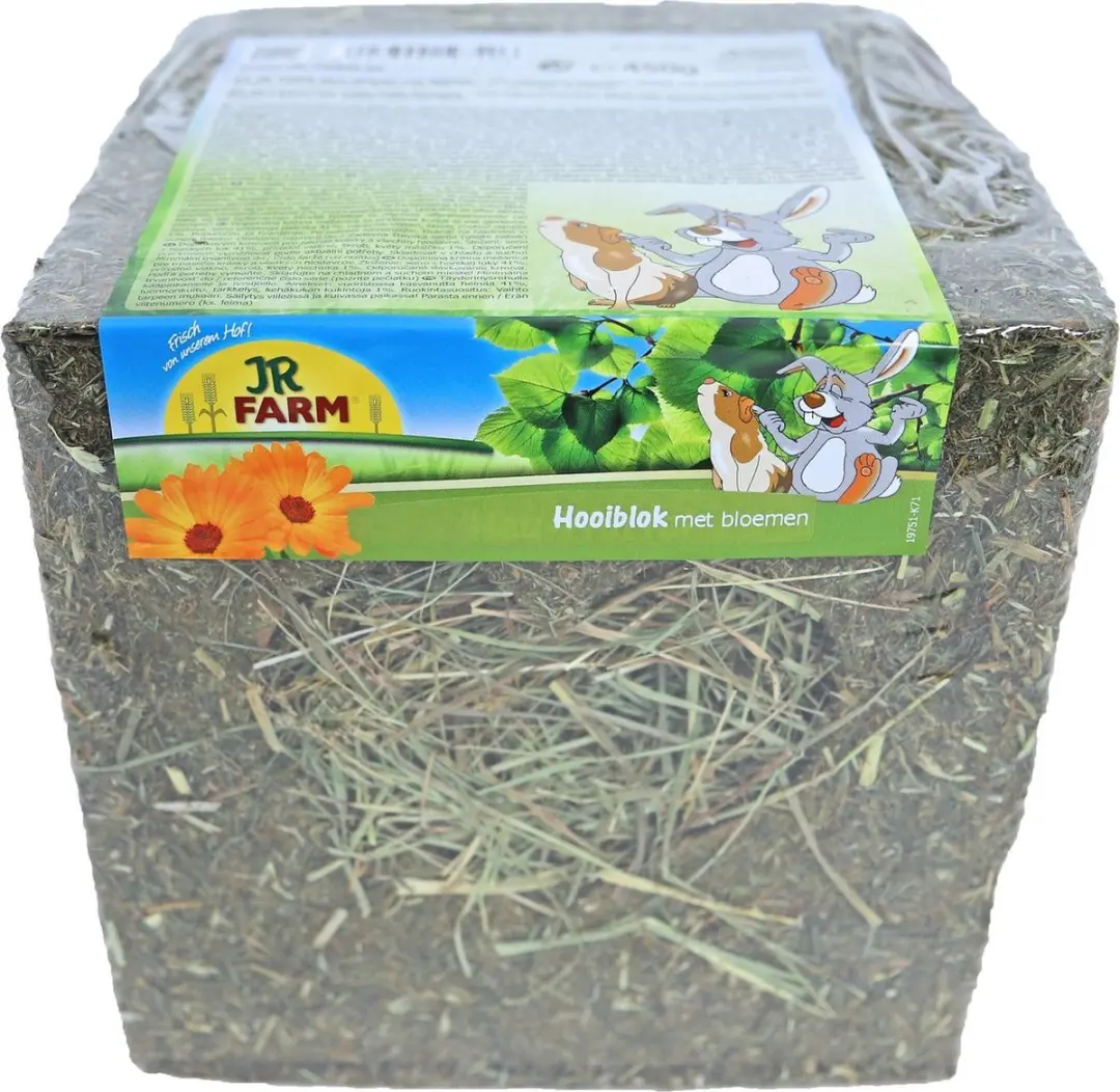 JR Farm Hooiblok Met Bloemen - 450g