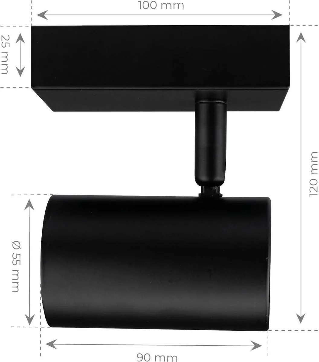 Ledvion LED Plafondspot 5W RGB GU10 - Zwart