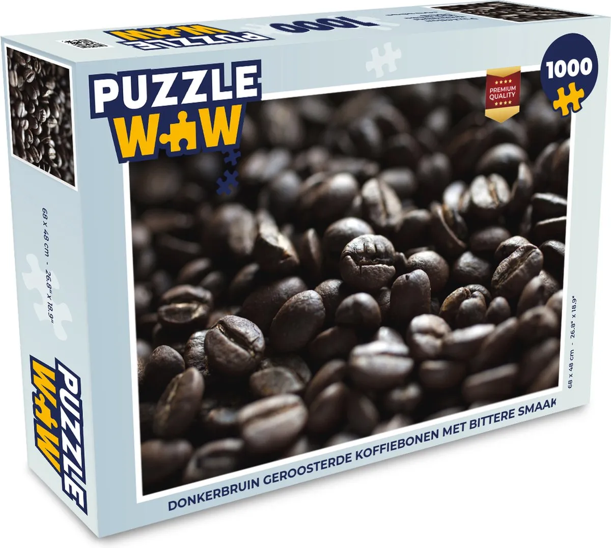 PuzzleWow Donkerbruin Geroosterde Koffiebonen Legpuzzel 1000 Stuks - Multicolor