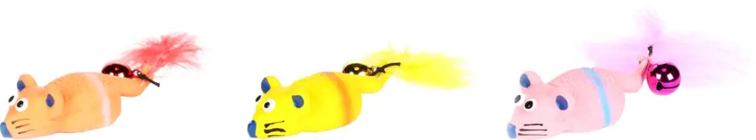 Flamingo Kattenspeelgoed Latex Muis met Pluim