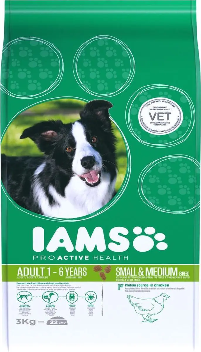 Iams Dog Adult Small-Medium Kip 3kg