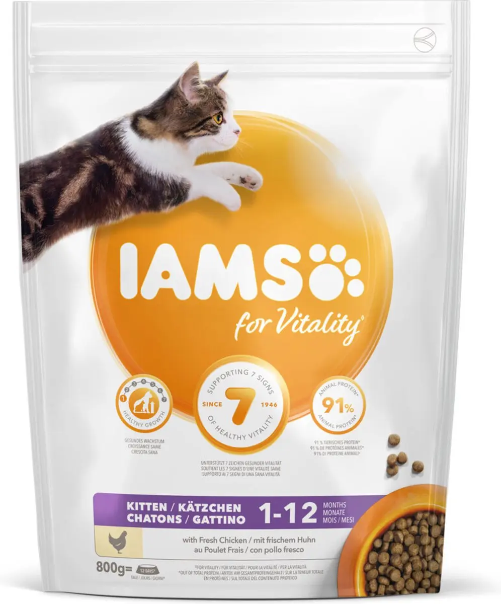 Iams Kat Kitten & Junior Kip 800g