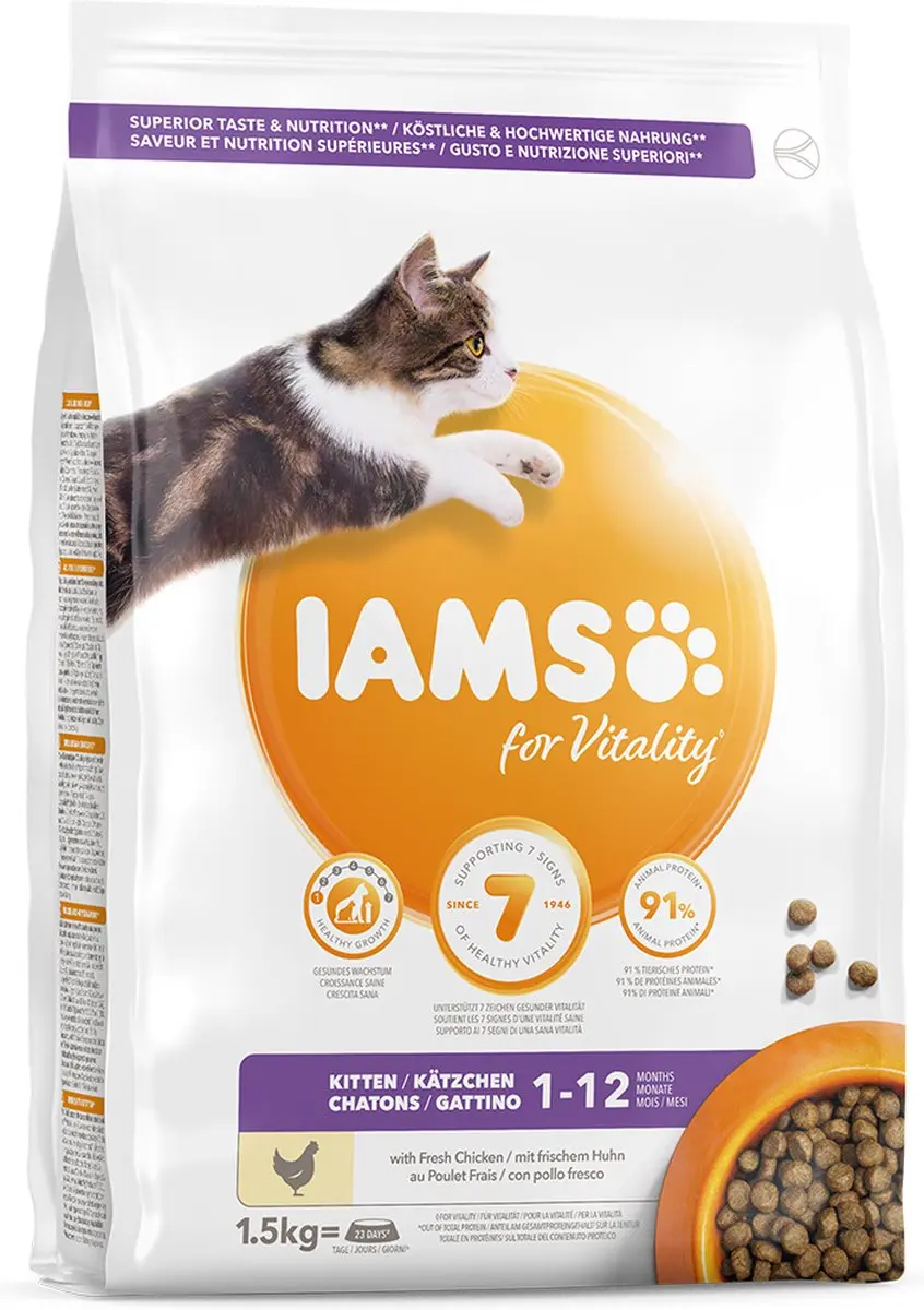 Iams Kat Kitten & Junior Kip 800g