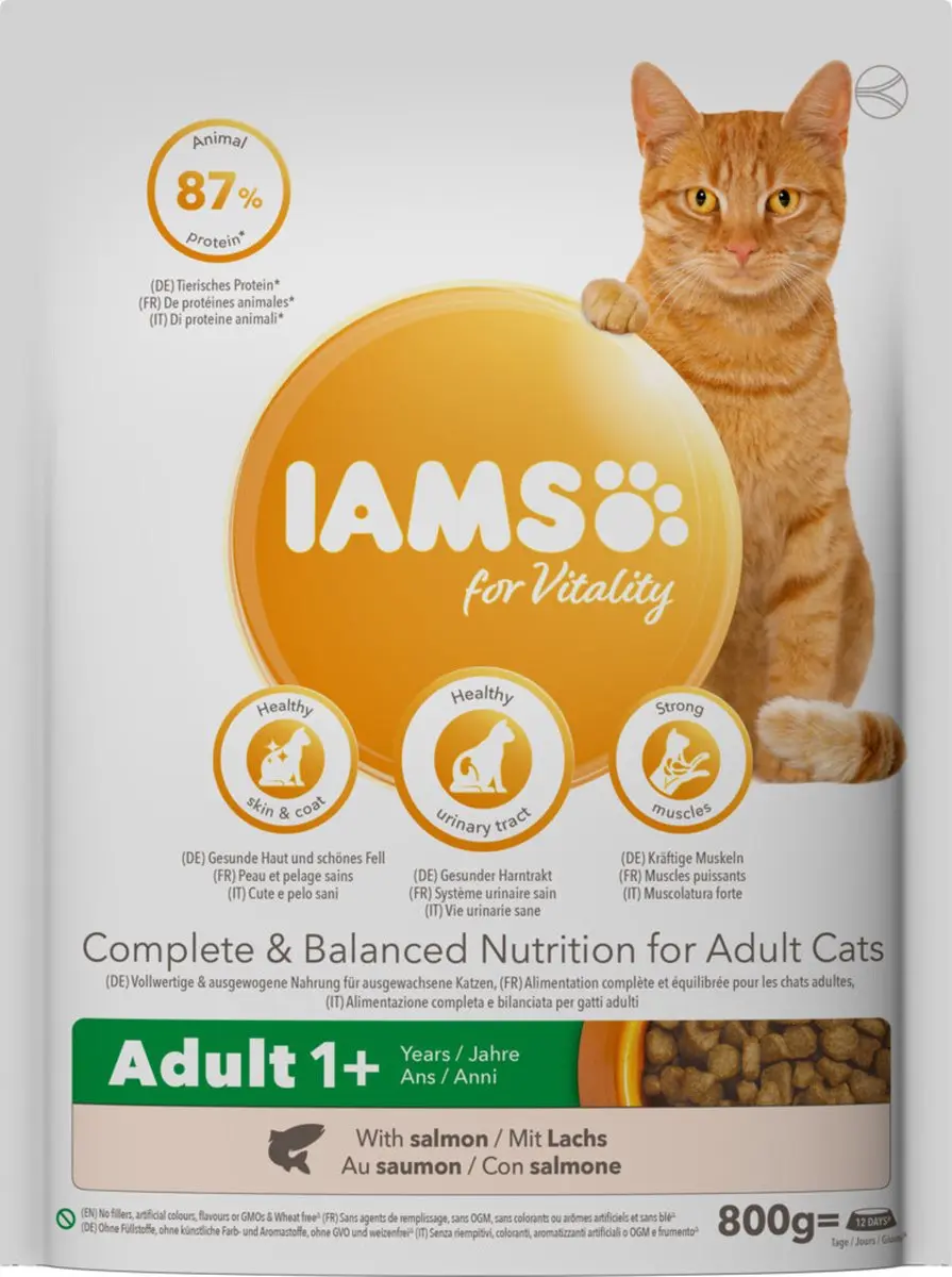 Iams Kat Adult Zalm 800g