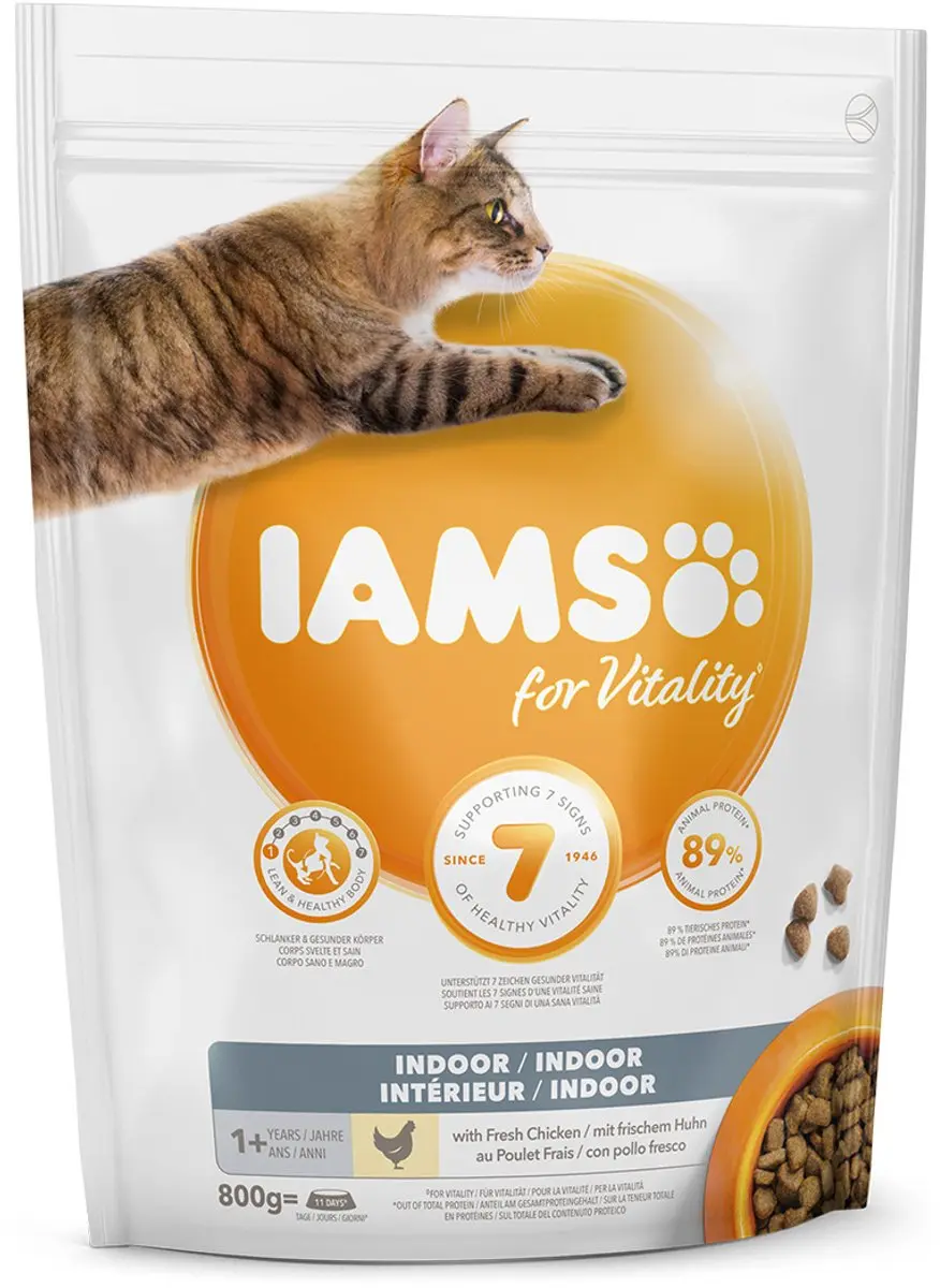 Iams Kat Adult Indoor Kip 800g
