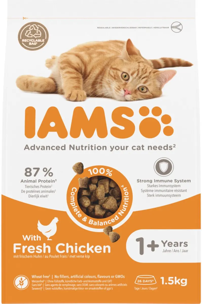 Iams Kat Adult Kip 1,5kg - 4 Stuks