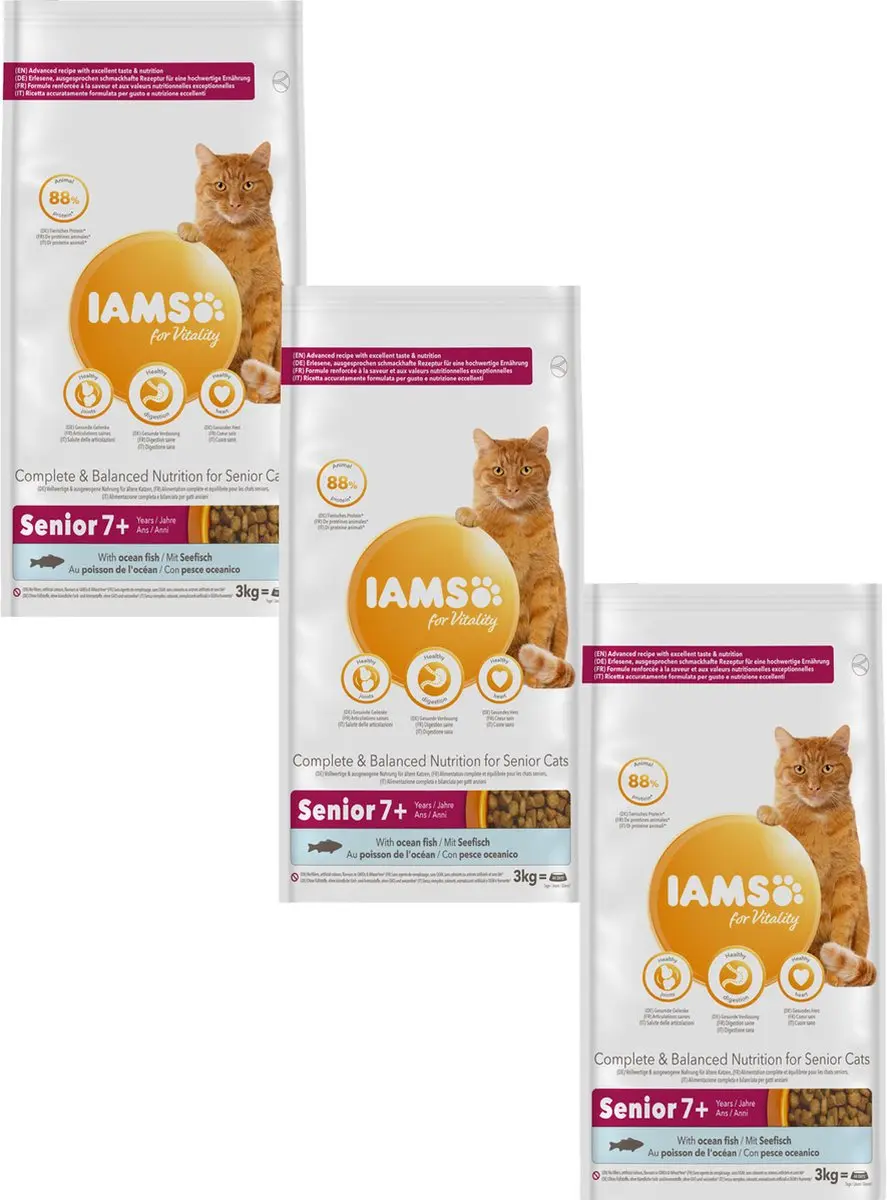 Iams Cat Senior 3kg - 3 Stuks