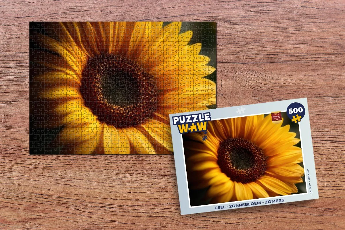 PuzzleWow Zonnebloem Legpuzzel 500 Stuks - Geel