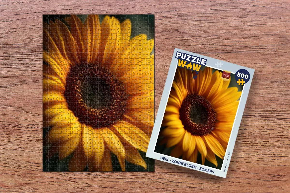 PuzzleWow Zonnebloem Legpuzzel 500 Stuks - Geel