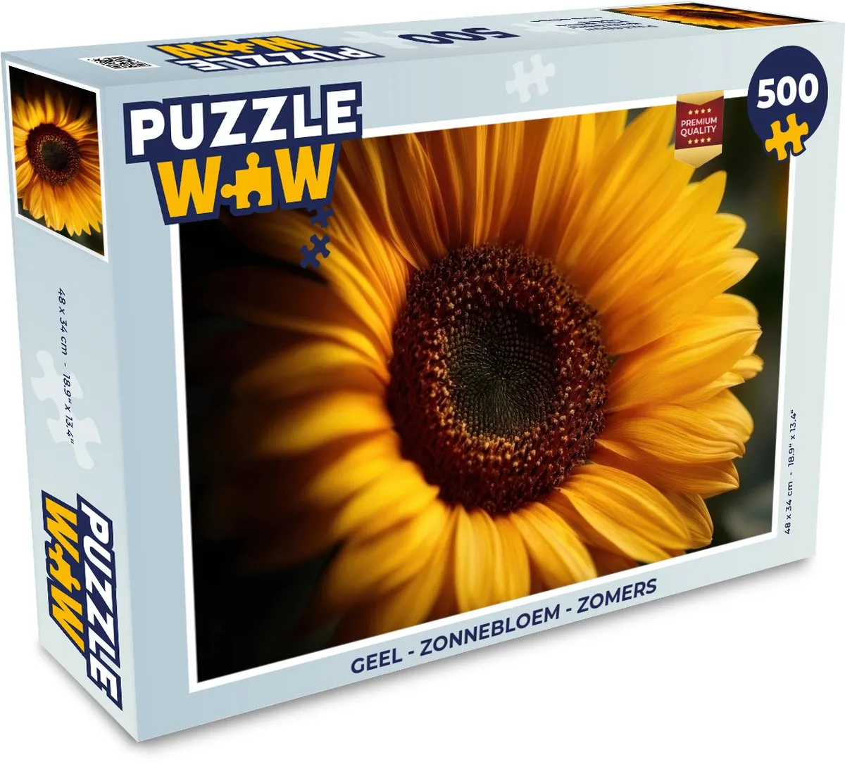 PuzzleWow Zonnebloem Legpuzzel 500 Stuks - Geel