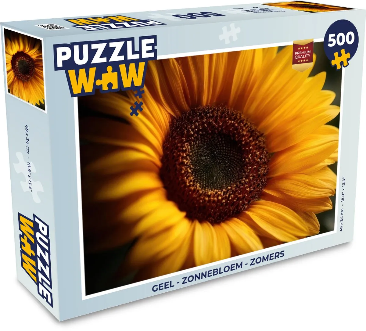 PuzzleWow Zonnebloem Legpuzzel 500 Stuks - Geel